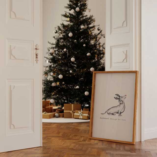 Christmas Dachshund Wall Art For Holiday Decoration, Decor, Decor - image 1