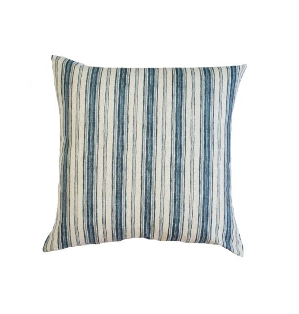 Hamptons Style Cushion Cover, Cover Only, Blue Striped Pillow, Pillow, Scatter Cushion. Cotton - image 1