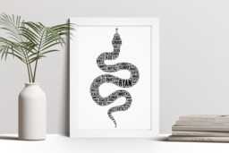 Personalised Snake Word Art Print, Reptile Lover Gift, Custom Wall Framed Picture, Present For Men, Women Nl - thumbnail 1
