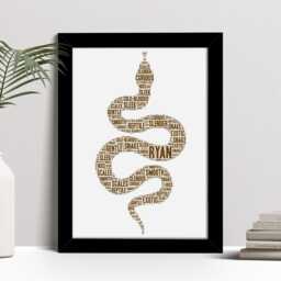 Personalised Snake Word Art Print, Reptile Lover Gift, Custom Wall Framed Picture, Present For Men, Women Nl - thumbnail 2