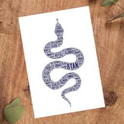 Personalised Snake Word Art Print, Reptile Lover Gift, Custom Wall Framed Picture, Present For Men, Women Nl - thumbnail 3