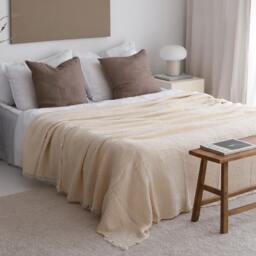 Lightweight Bedspread, Oversize King Blanket, Gauze Bed Cover, Soft Summer Blanket - thumbnail 4