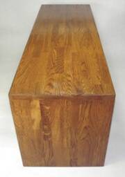 Wooden Bench Solid Oak Walnut Colored Handmade Design Hallway Wardrobe - thumbnail 3
