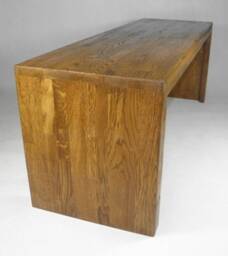 Wooden Bench Solid Oak Walnut Colored Handmade Design Hallway Wardrobe - thumbnail 2
