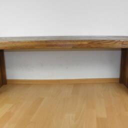 Wooden Bench Solid Oak Walnut Colored Handmade Design Hallway Wardrobe - thumbnail 4