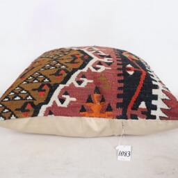 "Kilim Pillow , Wool Kilim Cousin From Anatolia, 24""x24" - thumbnail 3