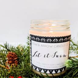 Peppermint Vanilla Scented 7 Oz Soy Candle - Winter Wax Gift Idea Christmas