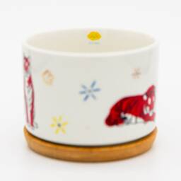 Year Of The Tiger Ceramic Succulent Planter With Bamboo Tray - thumbnail 4