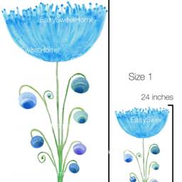 Wall Decal Giant Flower Blue No. 4, Home D??cor, Bedroom Floral Decal, Nursery Decor, Dream Meadow Collection - thumbnail 2