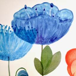 Wall Decal Giant Flower Blue No. 4, Home D??cor, Bedroom Floral Decal, Nursery Decor, Dream Meadow Collection - thumbnail 3
