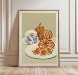 Coffee & Fig Poster, Kitchen Wall Art, Caf?? Print - thumbnail 1