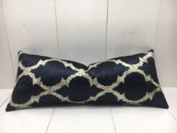 Handwoven Silk Ikat Lumbar Pillow Cover, Decorative Cushion - 10x24