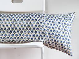 Floral Lumbar Pillow Cover Indian Block Print, Boho Farmhouse Decor - thumbnail 1