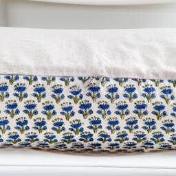 Floral Lumbar Pillow Cover Indian Block Print, Boho Farmhouse Decor - thumbnail 3