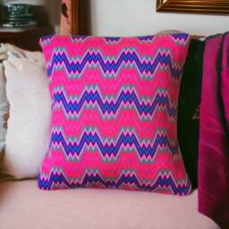 Contemporary One Of A Kind Bargello Needlepoint Cushion - thumbnail 3