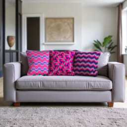 Contemporary One Of A Kind Bargello Needlepoint Cushion - thumbnail 2