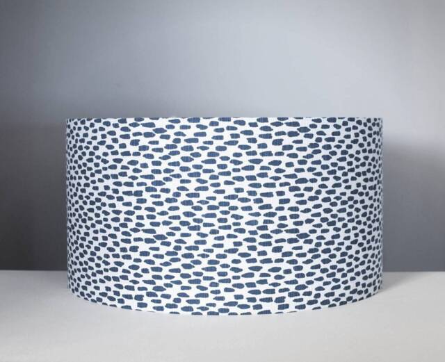 Indigo Blue Dash Pattern Lampshade, For Ceiling Or Lamp Base, 20cm To 50cm ??, Handmade By Vivid Shades - image 1