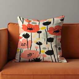 Floral Cushion Cover, Modern Abstract Flower Pillowcase, Soft Decorative Throw Case, Contemporary Living Room Decor - thumbnail 2