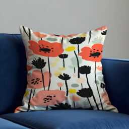 Floral Cushion Cover, Modern Abstract Flower Pillowcase, Soft Decorative Throw Case, Contemporary Living Room Decor
