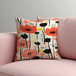 Floral Cushion Cover, Modern Abstract Flower Pillowcase, Soft Decorative Throw Case, Contemporary Living Room Decor - thumbnail 3