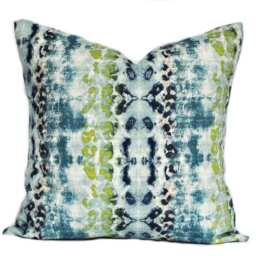 Two High Quality Ikat Pillow Covers, Navy Pillow, Cushion, Decorative Throw Lime Green Turquoise Pillow - thumbnail 2