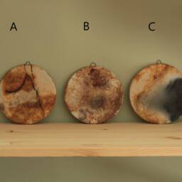 Art Decorative Hanging Disk, Saggar Firing, Ceramic Wall Hanging, Handmade Ceramic Home Deco, Saggar Fired Pottery - thumbnail 2