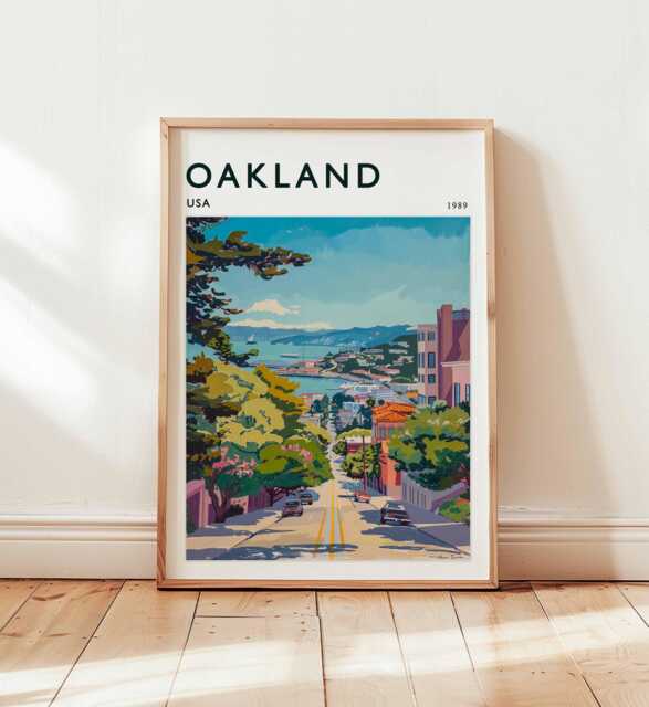 Oakland Travel Poster California Cityscape Art Print - image 1
