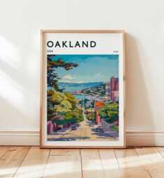 Oakland Travel Poster California Cityscape Art Print - thumbnail 1
