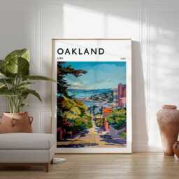 Oakland Travel Poster California Cityscape Art Print - thumbnail 2