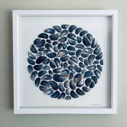 Cornish Mussel Shell Wall Art Extra Large Framed Picture Beach House Decor Handmade in Cornwall - thumbnail 4