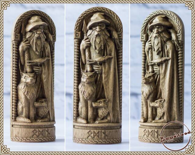 Odin, Wotan, Allfather, Norse Pagan God Statue, For Asatru Altar Kit & Heathen Ritual - image 1