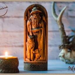 Odin, Wotan, Allfather, Norse Pagan God Statue, For Asatru Altar Kit & Heathen Ritual - thumbnail 2