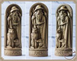 Odin, Wotan, Allfather, Norse Pagan God Statue, For Asatru Altar Kit & Heathen Ritual - thumbnail 1
