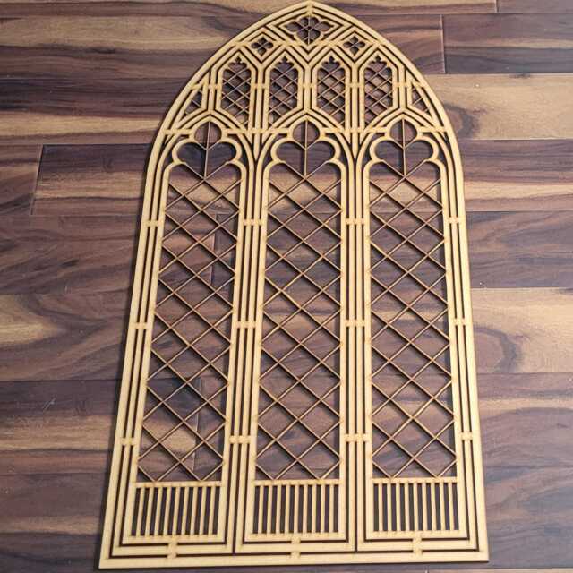 Laser Cut Mdf Church Window Wall Art Grand Lattice Prayer Arch, 2x4 Ft - image 1