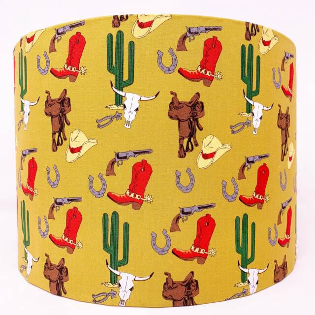 Cowboy Lampshade, Wild West Light Shade, For Table Or Ceiling Lights, American Ranch Style - image 1