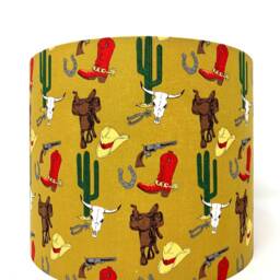 Cowboy Lampshade, Wild West Light Shade, For Table Or Ceiling Lights, American Ranch Style - thumbnail 4