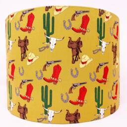 Cowboy Lampshade, Wild West Light Shade, For Table Or Ceiling Lights, American Ranch Style