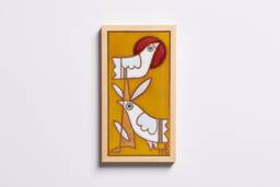 Handmade Ceramic Bird Tile, Colorful Kids Room Wall Art