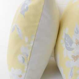 Laura Ashley Yellow Floral Cushion Handmade Apple Blossom With Zip Closure - thumbnail 2