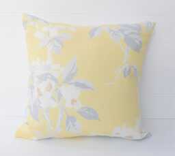 Laura Ashley Yellow Floral Cushion Handmade Apple Blossom With Zip Closure - thumbnail 1