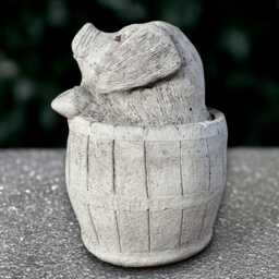 Concrete Pig Sculpture Stone Figurine Cement Farm Animal Statue Handmade Decoration Front Door Ornament Lover Gift Garden Decor - thumbnail 4