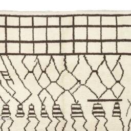 Handmade Beige Beni Ourain Moroccan Rug Brown Tribal Art Deco Berber Rug - thumbnail 3