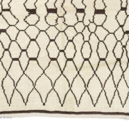 Handmade Beige Beni Ourain Moroccan Rug Brown Tribal Art Deco Berber Rug - thumbnail 2