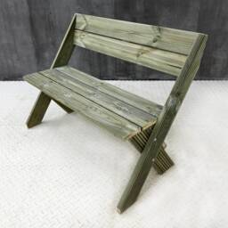 Deckfusion Garden Seat With Back, Wooden Fence Bench - thumbnail 4