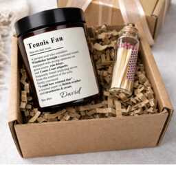 Personalised Tennis Gift - Fan Definition Candle Coach Thank You Birthday Christmas Present - thumbnail 3