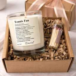 Personalised Tennis Gift - Fan Definition Candle Coach Thank You Birthday Christmas Present - thumbnail 2
