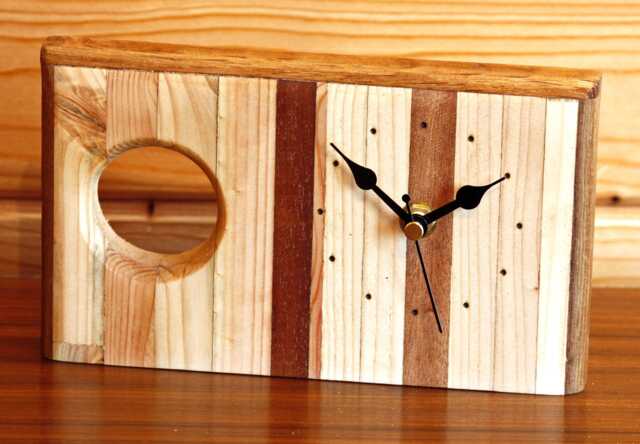 Natural Wood Mantel Clock - 20cm Handmade Farmhouse Country Chic Gift Off The Wall Clocks - image 1