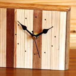 Natural Wood Mantel Clock - 20cm Handmade Farmhouse Country Chic Gift Off The Wall Clocks - thumbnail 3