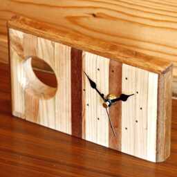 Natural Wood Mantel Clock - 20cm Handmade Farmhouse Country Chic Gift Off The Wall Clocks - thumbnail 2
