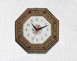 Clock, Wall Clock, Watch, Engraved Wooden Handmade Marquetry, Mosaic, Christmas Gift, Furniture - Mother Of Pearl, Office D??cor